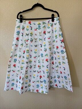 NWT Ann Taylor Botanical Seamed Midi Skirt, Size 14